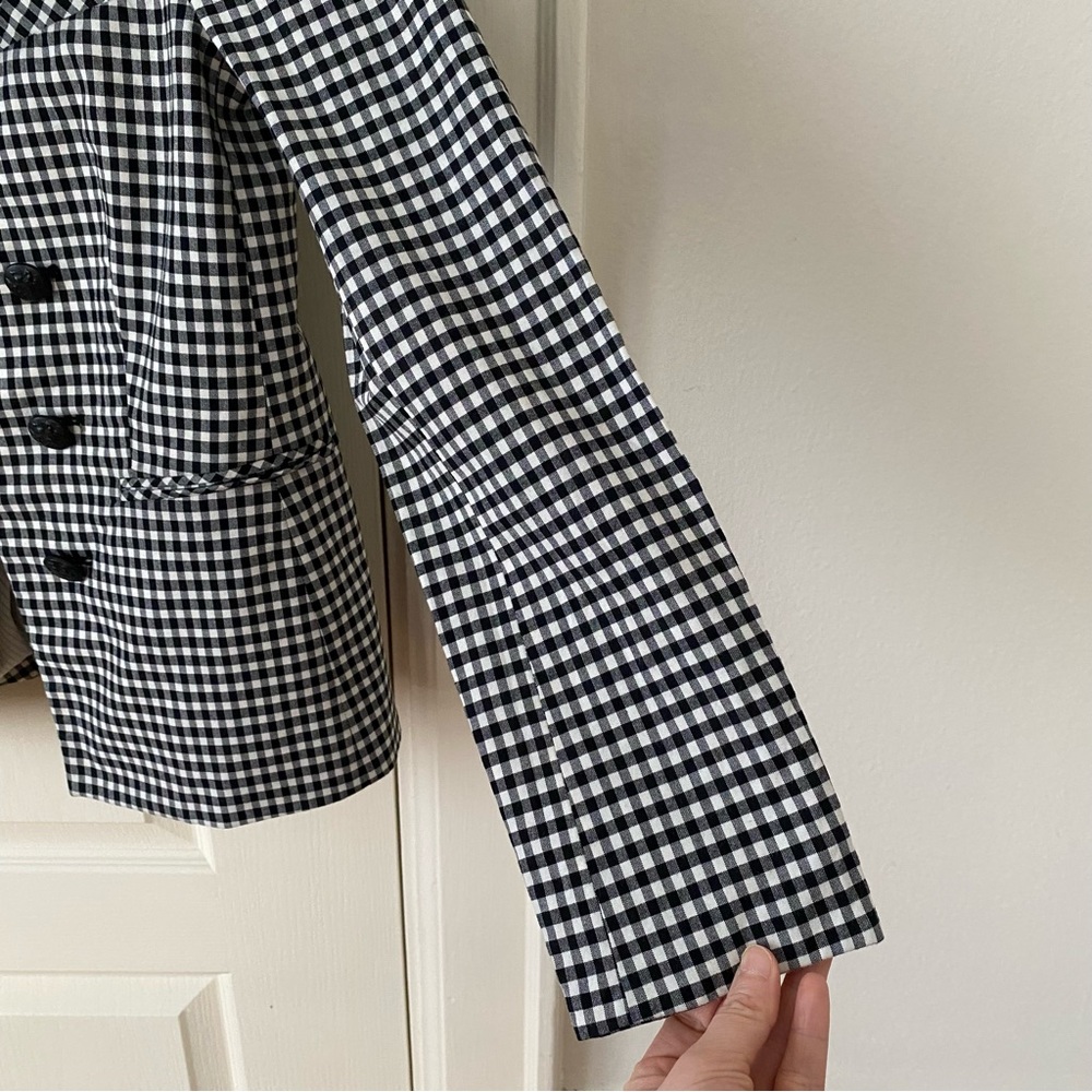 $645 Veronica Beard Cottage Black/White Gingham Plaid Dickey Jacket Blazer Sz 6 - Picture 7 of 14